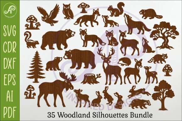 Download Woodland Animals SVG Bundle X 35 Shapes - Animal Collection