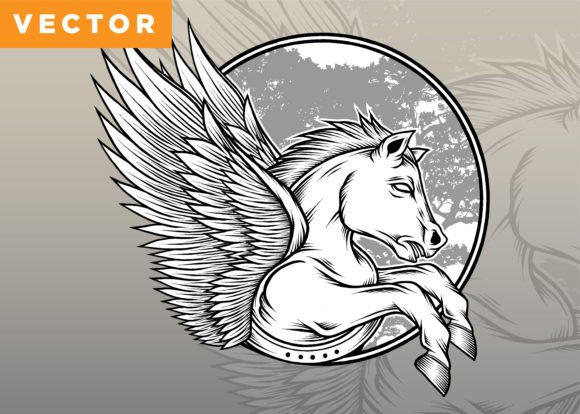 Download Vintage Pegasus Illustration - Pegasus Collection