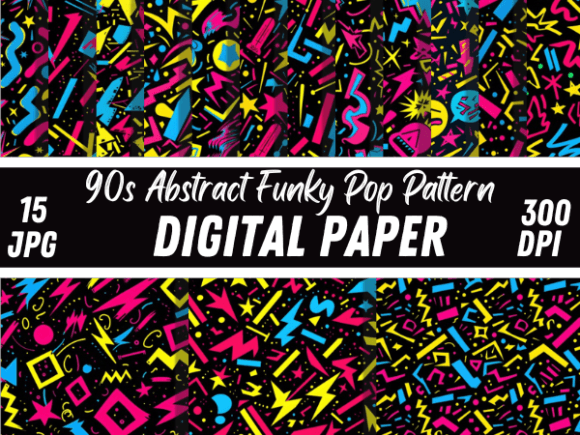 Download 90s Abstract Funky Pop Pattern Bundle - Pattern bundle Collection
