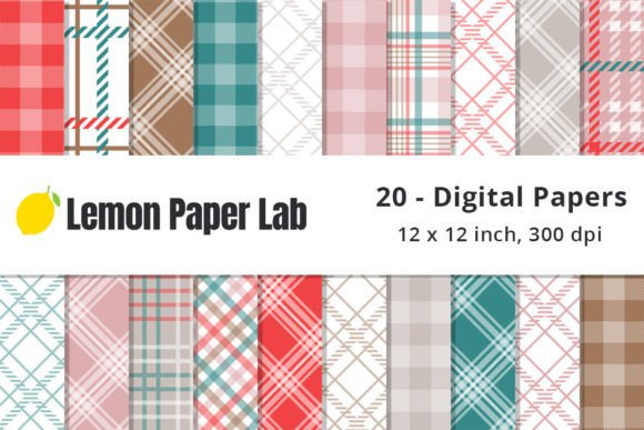 Download Red, Green &amp; Pink Christmas Plaid Papers - Plaid paper Collection