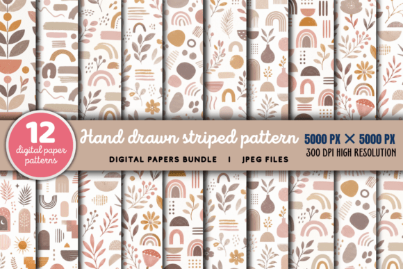 Download Hand Drawn Striped Pattern Bundle - Pattern bundle Collection