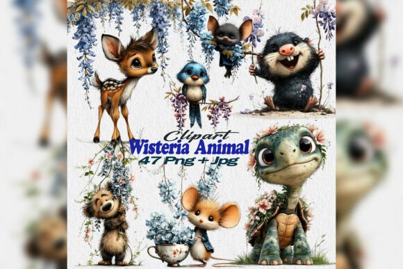 Download Whimsical Wisteria Animal Png Woodland - Premium Bundle