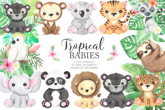 Download Watercolor Tropical Animals Clipart - Animal Collection