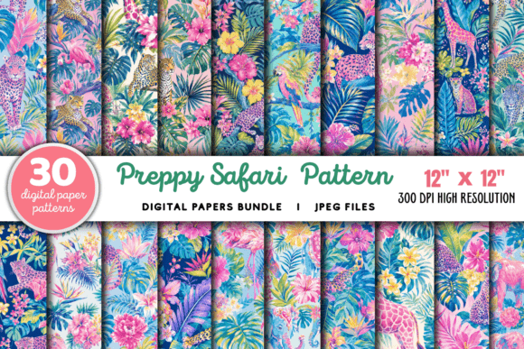 Download Preppy Safari Pattern Bundle - Pattern bundle Collection