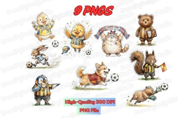 Download Soccer Animals 2026 Bundle, Football Art - Animal Collection