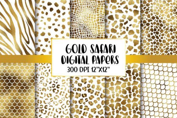 Download Gold Animal Print Digital Papers - Animal Collection