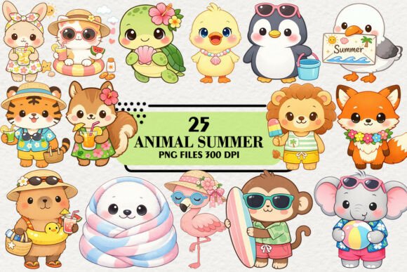 Download Kawaii Beach Animal Summer Clipart - Premium Resources