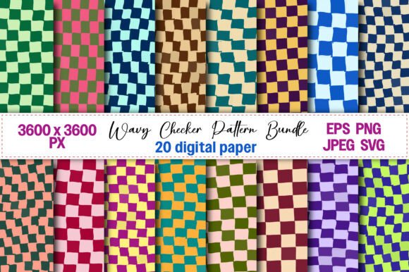 Download Wavy Checker Pattern Bundle - Pattern bundle Collection