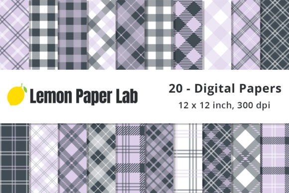 Download Lavender Purple &amp; Navy Blue Plaid Papers - Plaid paper Collection