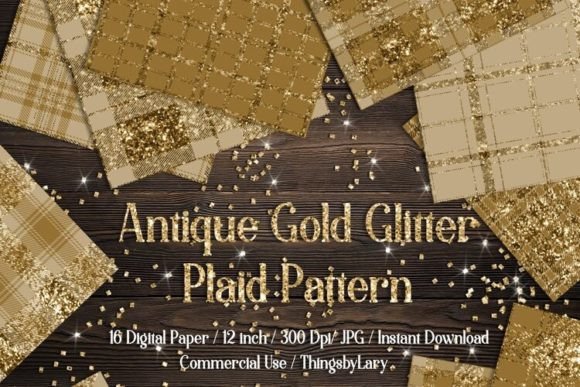 Download Seamless Antique Glitter Plaid Papers - Plaid paper Collection